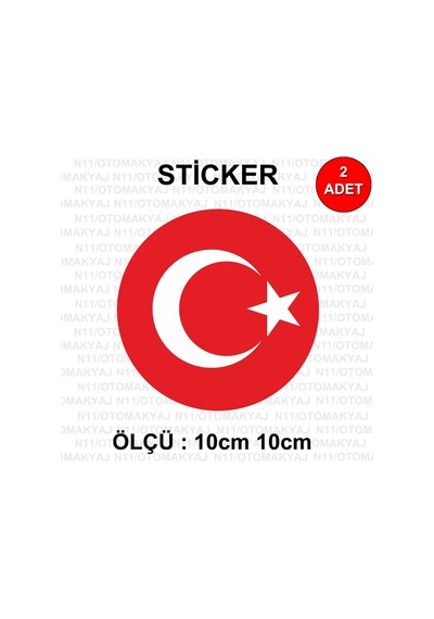 Ayıldız Bayrak Türk - Araba Kask Motosiklet Laptop Taplet Sticker