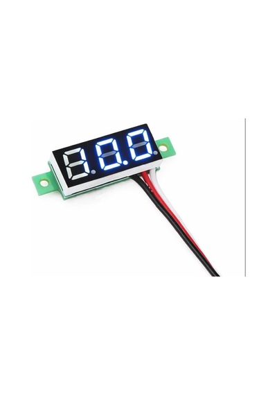 0.28 Inch 0-100 3 Kablolu Dc Voltmetre Mavi