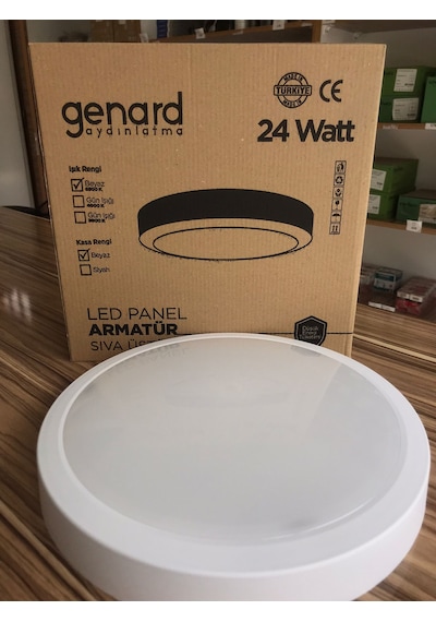 Genard Led Panel Armatür Sıva Üstü 24w Beyaz