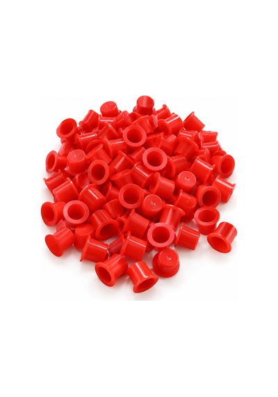 250 Adet - 08 Çap Pota Küçük Boy Pigment Kabı - Kırmızı Dövme Potası