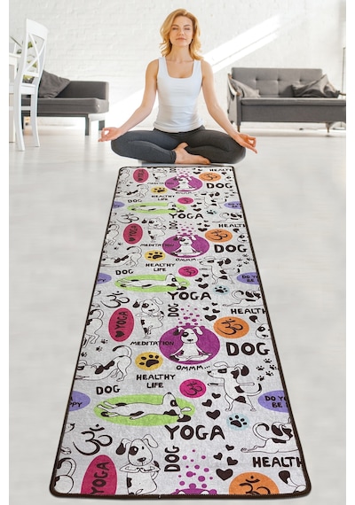 Sirsasana 60x200 Cm Yoga,spor,fitness,pilates Halısı Yoga Matı Yıkanabilir Kaymaz Djth Renkli