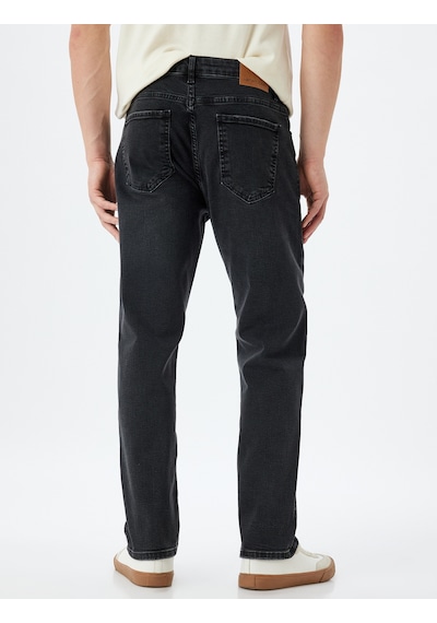 Koton Straight Fit Kot Pantolon - Mark Jean Siyah 5wam40121ıd Siyah