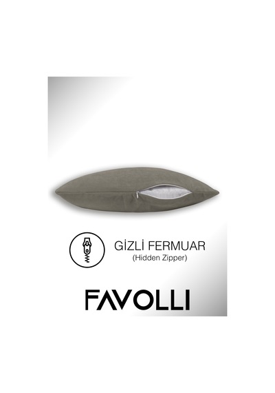 Br Favolli Dokulu Keten Renk Kırlent Kılıfı Bej Keten Rengi