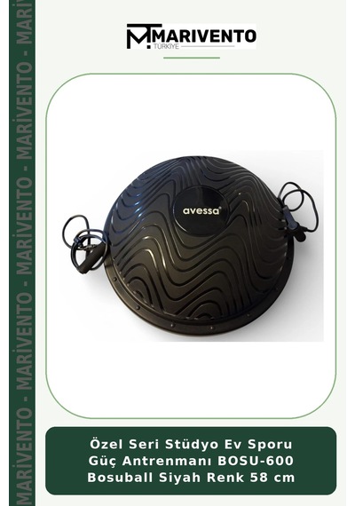 Özel Seri Stüdyo Ev Sporu Güç Antrenmanı Bosu-600 Bosuball Siyah Renk 58 Cm