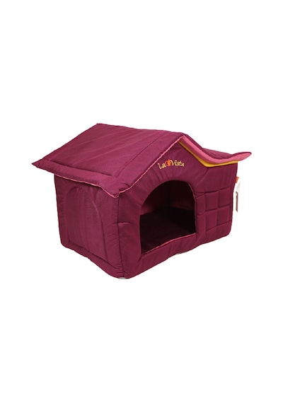 Lavista Çatılı Kedi ve Köpek Evi Mürdüm Kadife Iç Mekan