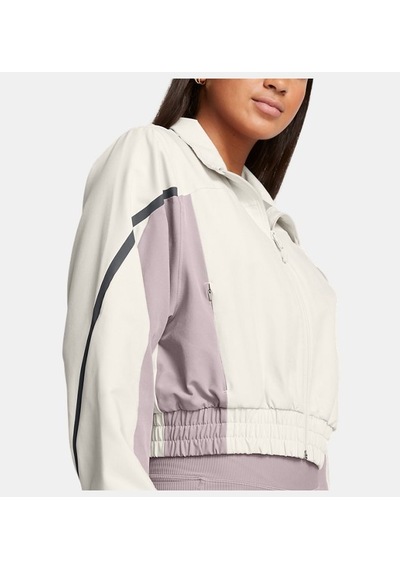 Kadın Ua Unstoppable Crop Ceket 1386479-110 Summit White Black Beyaz - Siyah