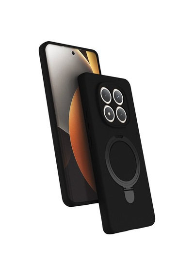 Xiaomi Redmi Note 15 Pro 4g Uyumlu Kılıf Halka Standlı M-safe Telefon Kılıfı Kapak Siyah
