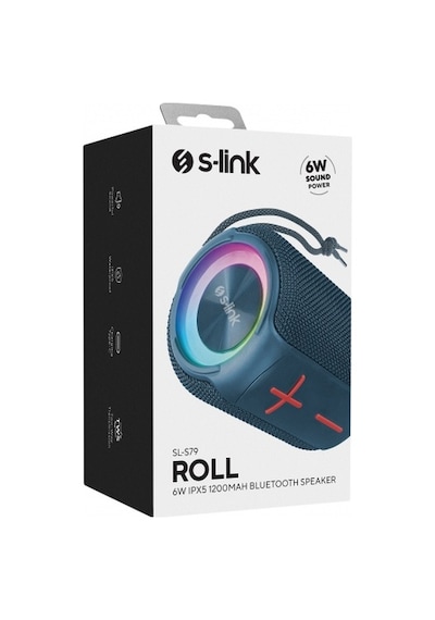 S-lınk Sl-s79 Roll, Mavi, 6w, Usb,tf Kart, Type-c, 1200mah Batary