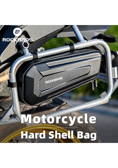 Rockbros 1.5 L Motosiklet Koruma Demiri Yan Çantası - Suya Dayanıklı Sert Üçgen Çanta Alüminyum - Siyah