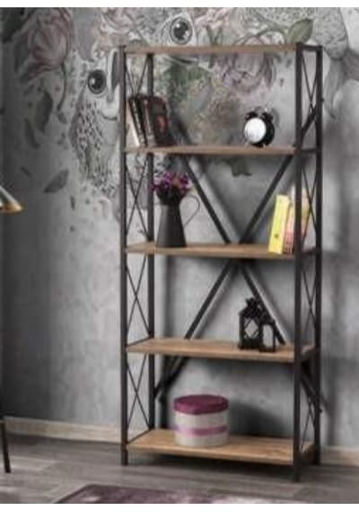 Kitaplık Diş Budak Çok Amaçlı Raf Ünitesi 71x30x160 Cm Bej