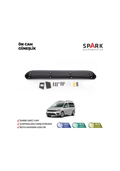 Volkswagen Caddy 2015-2020 Yıl Aralığı Uyumlu Ön Cam Güneşliği Siyah