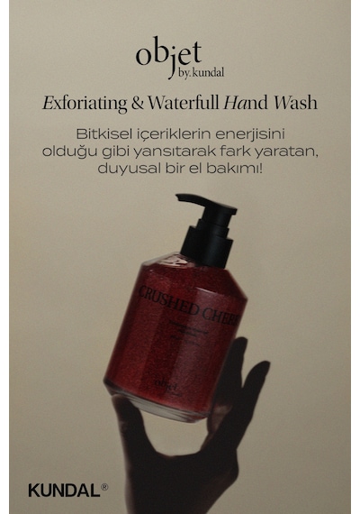 Peeling Etkili Nemlendirici Sıvı Sabun Kundal Exfoliating & Waterfull Hand Wash Crushed Cherry