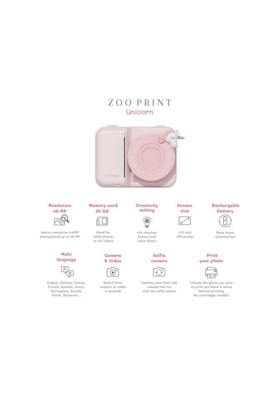 Zoo Family Unicorn P2 Dijital Kamera Ve Fotoğraf Makinesi