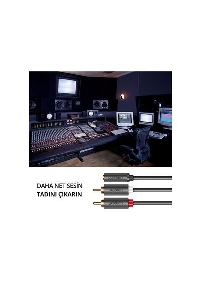 Ugreen 3.5 Mm Jack Girişi Aux To 2 Rca Ses Aktarma Kablosu 1 Metre, 10588