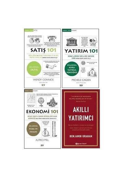 Satış - Yatırım - Ekonomi 4 Kitap Set - Satış 101 - Yatırım 101 - Ekonomi 101 - Akıllı Yatırımcı