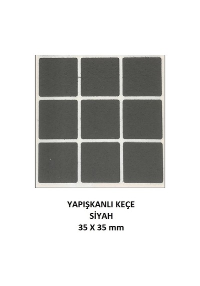 Zemin Koruyucu, Keçe Seti, Siyah, 7 Parça