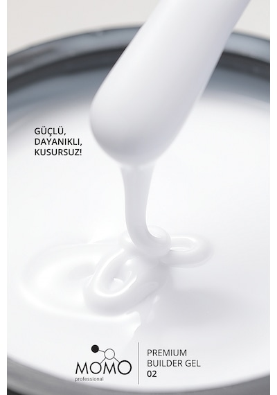 Momo Professional Premium Builder Gel Protez Tırnak Jeli No.02 Beyaz 10 gr