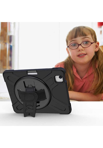 Apple İpad Air 11 2025 M3 Kılıf El Tutamaçlı Boyun Askılı Korumalı Arka Kılıf Arka Kapak