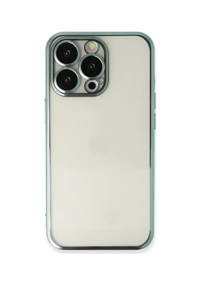 Apple iPhone Uyumlu  14 Pro Max Uyumlu Kılıf Lensli Silikon - Yeşil