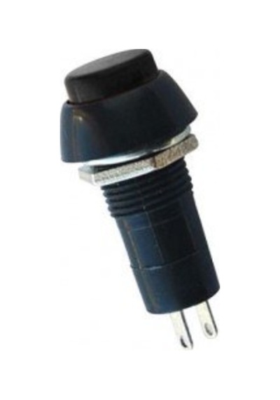 Yuvarlak Push Buton Siyah (10 Adet)