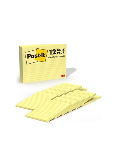 Orijinal Notes, 4 X 6, Lined, Canary Yellow, 12 100-sheet Ped/paket