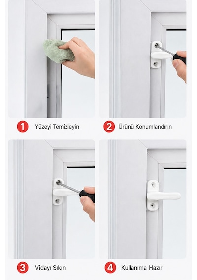 3lü Set Çocuk Pencere Emniyet Kilidi Vidalı Pvc Pimapen Güvenlik Kilidi