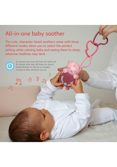 Cloud-b Sweet Dreamz Cat, 8 Sesli Bebek Ses Makinesi, Gece Lambası Ve Akıllı Sensörlü Uyku Arkadaşı Çok Renkli