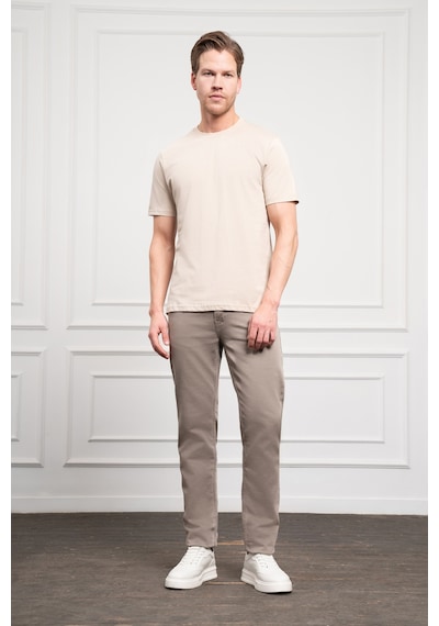 Erkek Bej Basic Bisiklet Yaka Dynamic Fit Pamuk T-shirt 25yc018004653 Bej Bej