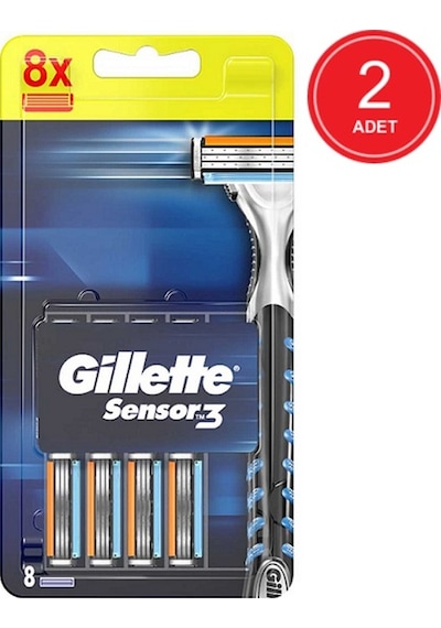 Gillette Sensor3 Yedek Tıraş Bıçağı 2 x 8'li