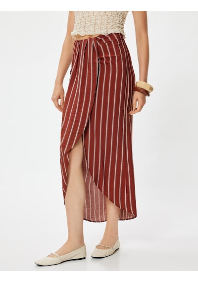 Koton Koton X Melis Ağazat - Midi Boy Sarong Etek Kruvaze Asimetrik Slim Fit Kahverengi Çizgili 4sak70227ew Kahve Çizgili Kahve Koton Koton X Melis Ağazat - Midi Boy Sarong Etek Kruvaze Asimetrik Slim Fit Kahverengi Çizgili 4sak70227ew Kahve Çizgili Kahve