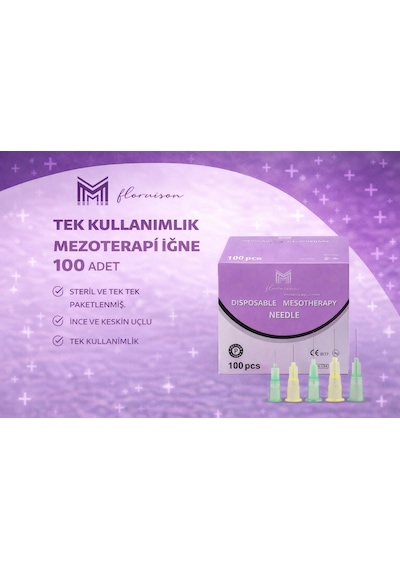 32g X 2mm Mezoterapi Steril İğnesi 100 Adet 1 Kutu