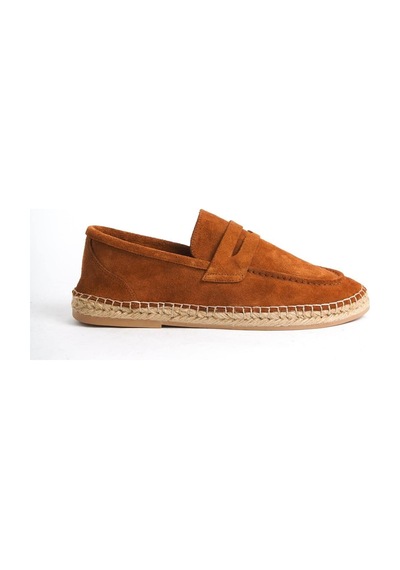 Mubiano Hakiki Deri Summer Erkek Jüt Taban Taba Süet Espadril & Loafer -mssr1274-tb Taba