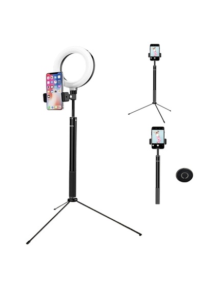 160 Cm 3 Renk Canlı Yayın Tripodu Tiktok Çekim Makyaj Işığı Ring