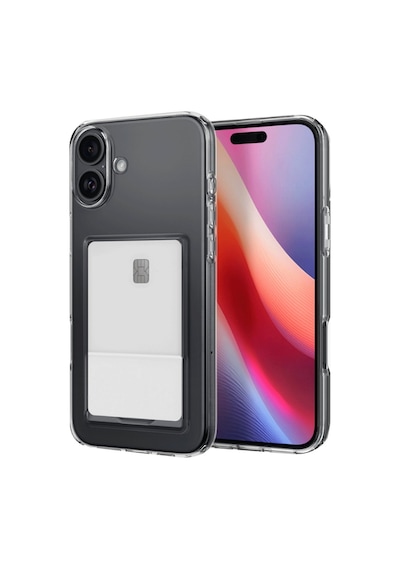 Apple iPhone  Uyumlu  16 Plus Kılıf Kart Şeffaf Silikon - Şeffaf