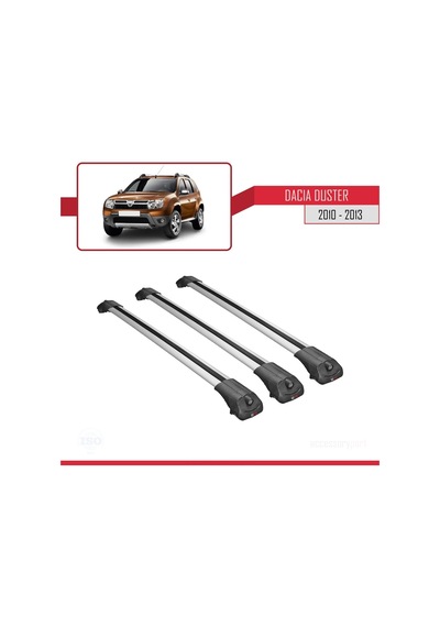 Dacia Duster 2010-2013 Arası İle Uyumlu Ace-1 Ara Atkı Tavan Barı Gri 3 Adet Bar