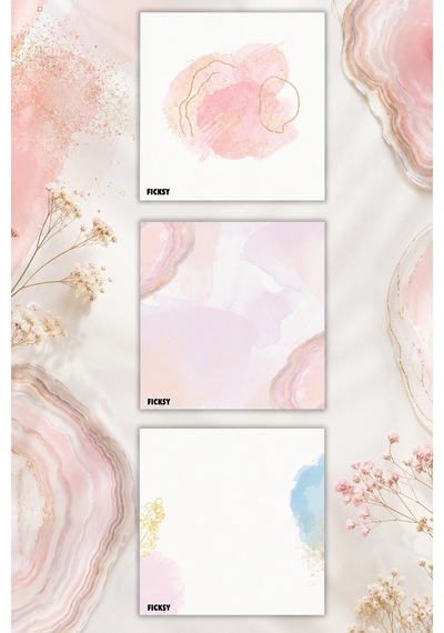 Çiçek Bloknot - 9 9 Cm Ebat- 50 Yaprak - Notepad - Memopad - Çizgisiz Not Kağıdı- To Do List - 3611