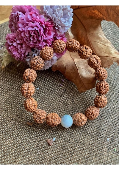 Rudraksha Tohumu Aytaşı Bileklik Çok Renkli