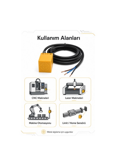 Tl-q5mb1-z 24vdc Endüktif Proximity Sensör Pnp No Cnc Lazer Makinesi Yakınlık Sensörü