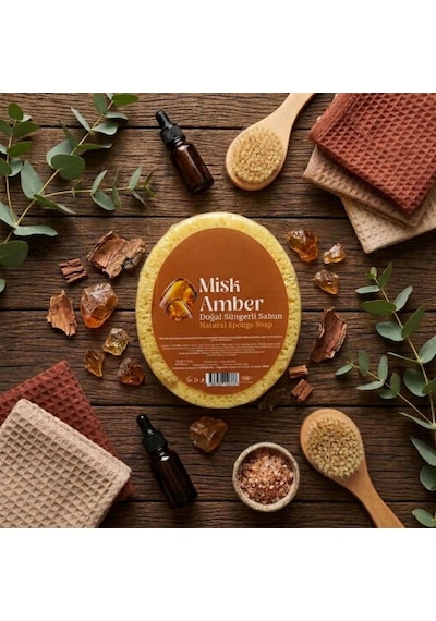Misk Amber Doğal Süngerli Sabun 120g - Büyüleyici Koku Ve Canlandırıcı Etki Diğer