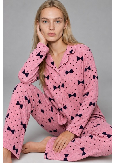 Norcia Sports Kadın Uzun Kol Rahat Lila Pijama Takımı 4749 Çok Renkli - 929323338 Çok Renkli - 929323338 Çok Renkli