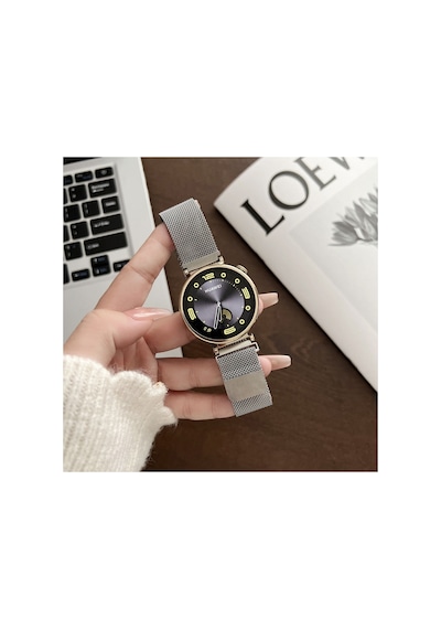 Huawei Watch Gt6 41mm Gt4 41mm Gt5 41mm 18mm Pimli Uyumlu Mıknatıslı Metal Hasır Kordon Kayış