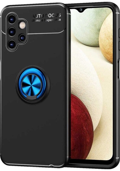 Samsung Uyumlu Galaxy A13 4g Kılıf Zore Ravel Silikon Kapak Siyah-Mavi