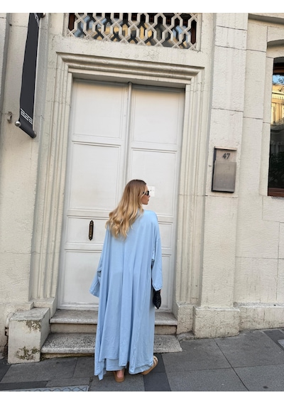 Bonacosa Kadın Viskon 3 Lü Takım Kimono + Beli Lastikli Salaş Pantolon + Crop 8 Renk Bebek Mavisi Bonacosa Kadın Viskon 3 Lü Takım Kimono + Beli Lastikli Salaş Pantolon + Crop 8 Renk Bebek Mavisi