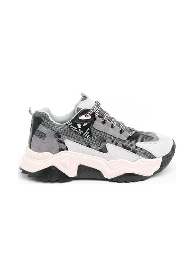 Derinet Comfort Taban Kadın Sneaker Buz Siyah Leopar Buz Siyah Leopar