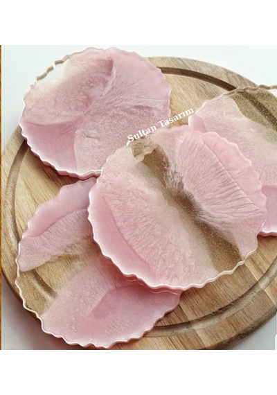 4 Lü Epoksi Bardak Altlığı - 104 Pembe