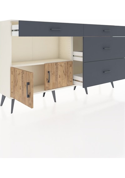 Arges Konsol Tek Raflı 4 Çekmeceli 2 Kapaklı 176x30x99 Aytaşı-çam Aytaşı-çam/antrasit Arges Konsol Tek Raflı 4 Çekmeceli 2 Kapaklı 176x30x99 Aytaşı-çam Aytaşı-çam/antrasit