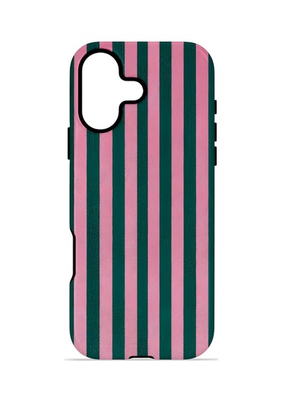 Apple iPhone Uyumlu 17 Vorian Çift Katmanlı Magsafe Kılıf Pink Navy Cabana