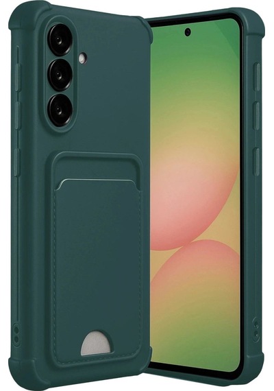 Samsung Galaxy A17 5g Kelvin Kartvizitli Silikon - Koyu Yeşil