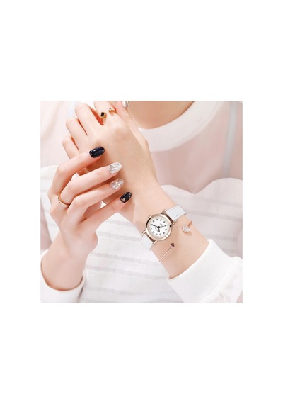 Dubhe Beyaz Yuvarlak Vintage&retro Saat