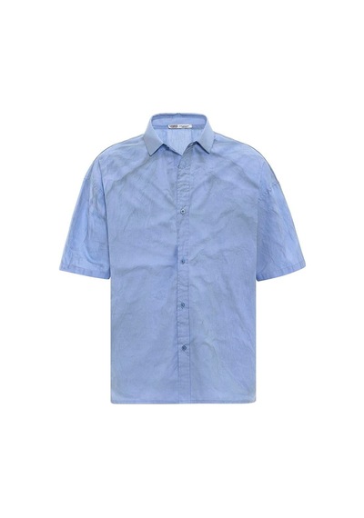 Vamos Oversize Yıkamalı Poplin Gömlek Mavi